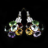 Gems with Diamonds Earring in 22K Gold (ต่างหูพลอยประดับเพชร)