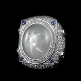 Gems with Diamonds Ring in 22K Gold (แหวน Star Sapphire ประดับเพชร)