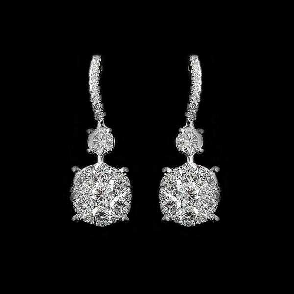 Diamond Earring in 18K Gold (WG) (ต่างหูเพชร)