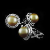 Golden South Sea Pearl Set (แหวน ต่างหู มุกสีทอง)