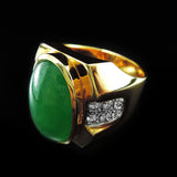 Jade with Diamonds Ring in 22K Gold (แหวนหยกประดับเพชร)