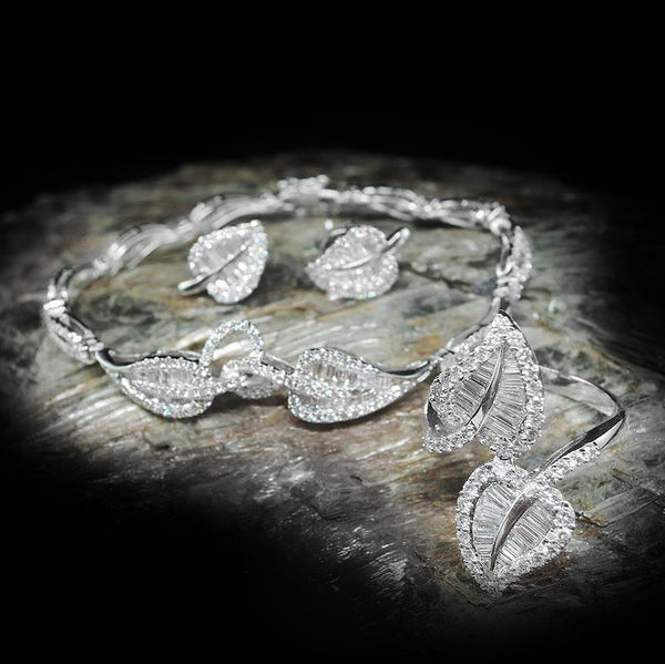 Diamond Leaves Set (แหวน ต่างหู สร้อยข้อมือ ใบไม้)
