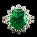 Emerald with Diamonds Ring in 22K Gold (แหวนมรกตประดับเพชร)